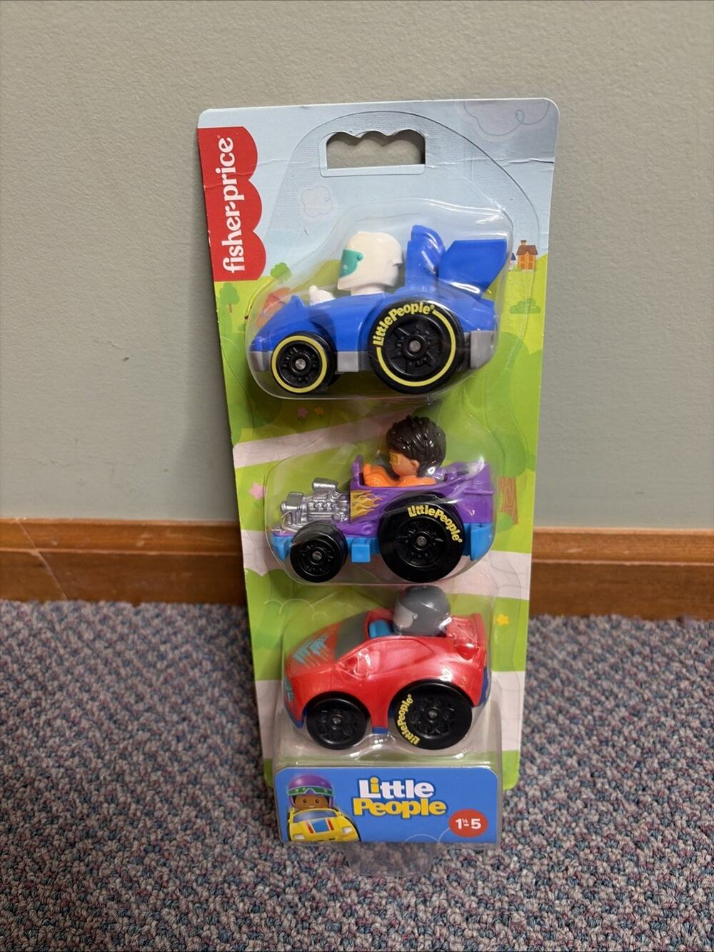 Fisher-Price Little People Wheelies Racing Cars 3-Pack NIB